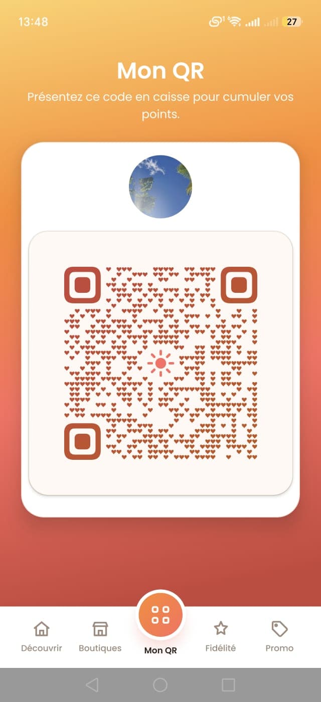 Vos clients présentent leur QR Sunkiss en caisse pour cumuler leurs points
