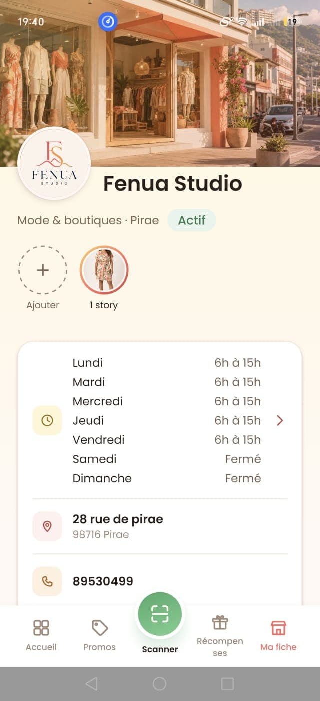 Gérez la fiche de votre commerce, ses informations et ses Stories