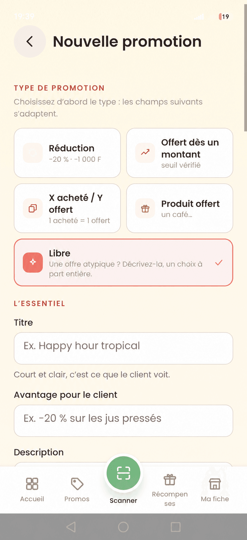 Créez une promotion adaptée à votre commerce depuis Sunkiss